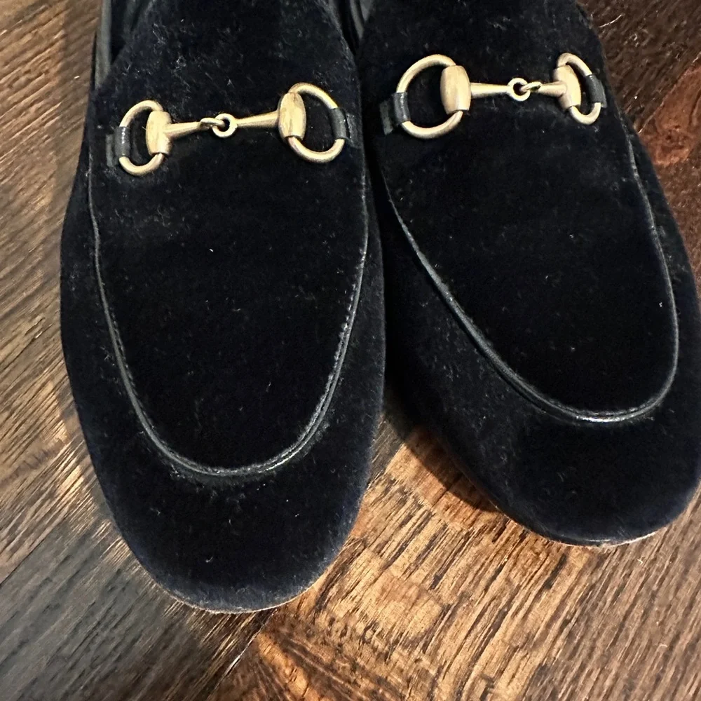 Gucci Black Velvet Loafers - Picture 3 of 6